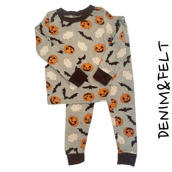 Kids Trick Or Treat Sleep Sleep 2 Piece Set | Halloween/Pumpkin/Ghost/Bat | NEW! - Picture 1 of 8